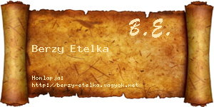 Berzy Etelka névjegykártya